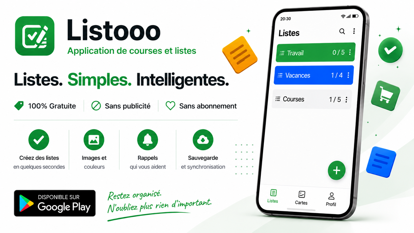 Apercu de l'application Listooo